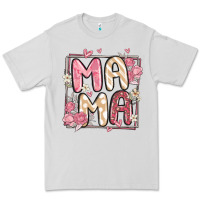 Dove Grey floral mama Premium Tee - MaliasSmallBusiness