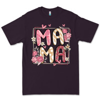 Plum floral mama Premium Tee - MaliasSmallBusiness