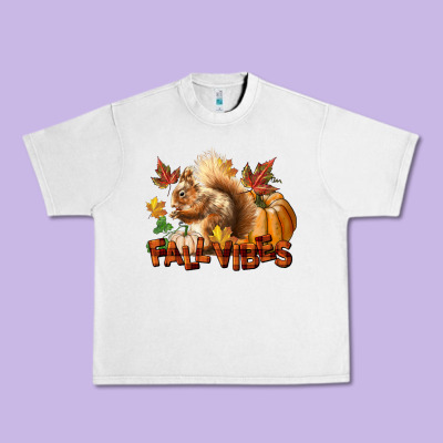 Fall Vibes Squirrel Urban Heavy Tee Designed By Lillyallendesigns