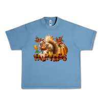 Pebble Blue Fall Vibes Squirrel Urban Heavy Tee - LillyAllenDesigns