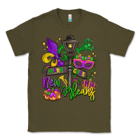 Army Green new orleans mardi gras Classic Tee - LillyAllenDesigns