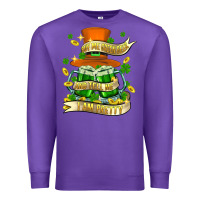 Purple buy me green beer and tell me ı am pretty Premium Sweatshirt - FaDigitalArtStudio