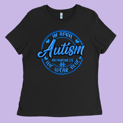 Autism Awareness Ladies Tee Designed By Maliassmallbusiness