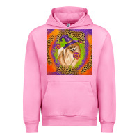 Fuchsia Pink Halloween Pomeranian Dog Urban Hoodie - LillyAllenDesigns