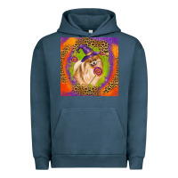 Pigment Midnight Navy Halloween Pomeranian Dog Urban Hoodie - LillyAllenDesigns