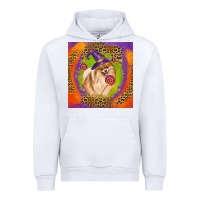 White Halloween Pomeranian Dog Urban Hoodie - LillyAllenDesigns
