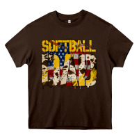 Chocolate Brown softball dad Heavy Core Tee - Jasminsmagicworld