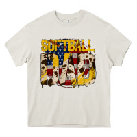 Cream softball dad Heavy Core Tee - Jasminsmagicworld