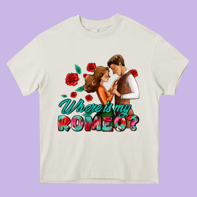 Where Is My Romeo Heavy Core Tee Designed By Adodesignshop