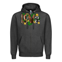 Charcoal Heather Western love St. Patrick's Day Zipper Hoodie - CowGirlArtShop