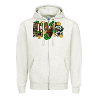 Oatmeal Heather Western love St. Patrick's Day Zipper Hoodie - CowGirlArtShop