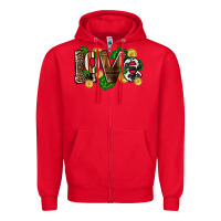 Red Western love St. Patrick's Day Zipper Hoodie - CowGirlArtShop