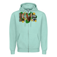 Seafoam Western love St. Patrick's Day Zipper Hoodie - CowGirlArtShop