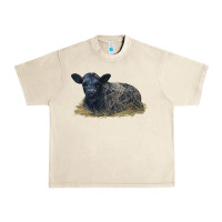 Sandshell Black Angus Calf Illustrations Urban Heavy Tee - LillyAllenDesigns