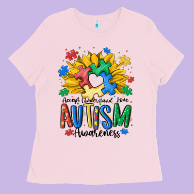 Accept Understand Love Awareness Ladies Tee Designed By Maliassmallbusiness