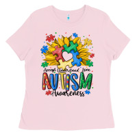 Bubblegum Pink accept understand love awareness Ladies Tee - MaliasSmallBusiness