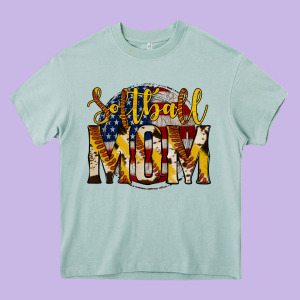 Softball Mom Heavy Core Tee Designed By Jasminsmagicworld