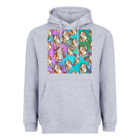 Heather Grey Easter Bunny With Truck Seamless Pattern Heavyweight Hoodie - BundleAndBundleShop