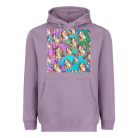 Lavender Easter Bunny With Truck Seamless Pattern Heavyweight Hoodie - BundleAndBundleShop