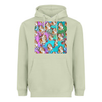 Matcha Easter Bunny With Truck Seamless Pattern Heavyweight Hoodie - BundleAndBundleShop
