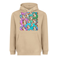 Mushroom Easter Bunny With Truck Seamless Pattern Heavyweight Hoodie - BundleAndBundleShop