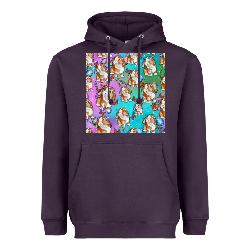 Easter Bunny With Truck Seamless Pattern Heavyweight Hoodie by BundleAndBundleShop | Teevron