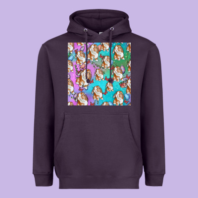 Easter Bunny With Truck Seamless Pattern Heavyweight Hoodie Designed By Bundleandbundleshop