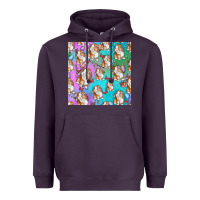 Plum Easter Bunny With Truck Seamless Pattern Heavyweight Hoodie - BundleAndBundleShop