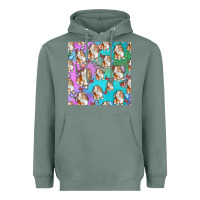 Sage Easter Bunny With Truck Seamless Pattern Heavyweight Hoodie - BundleAndBundleShop