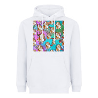 White Easter Bunny With Truck Seamless Pattern Heavyweight Hoodie - BundleAndBundleShop