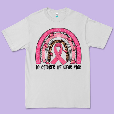 In October We Wear Pink Rainbow Premium Tee Designed By Jahusdesignshop
