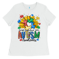 White accept understand love awareness Ladies Tee - MaliasSmallBusiness