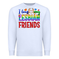 White I Love My Lesbian Friends Premium Sweatshirt - BundleAndBundleShop