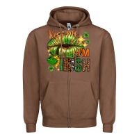 Chestnut St. Patrick's Kiss me I'm Irish with lip Zipper Hoodie - HowdyJamesFarm