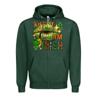 Sports Green St. Patrick's Kiss me I'm Irish with lip Zipper Hoodie - HowdyJamesFarm