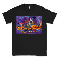 Black Happy Halloween Raccoon Classic Tee - LillyAllenDesigns