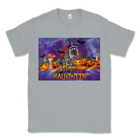 Heather Grey Happy Halloween Raccoon Classic Tee - LillyAllenDesigns