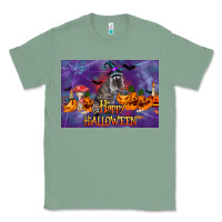 Sage Happy Halloween Raccoon Classic Tee - LillyAllenDesigns