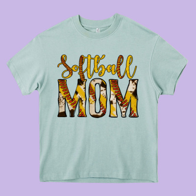 Softball Mom Heavy Core Tee Designed By Jasminsmagicworld
