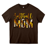 Chocolate Brown softball mom Heavy Core Tee - Jasminsmagicworld