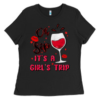 Black oh sip it's a girl's trip Ladies Tee - MaliasSmallBusiness
