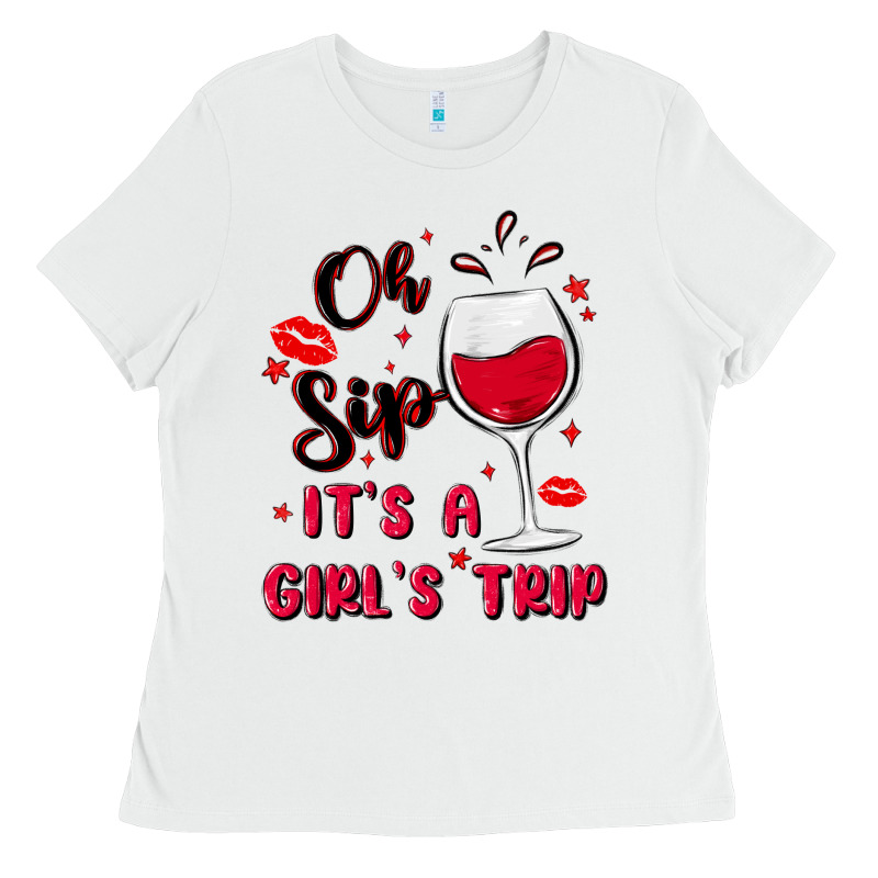 Oh Sip It's A Girl's Trip Ladies Tee by MaliasSmallBusiness | Teevron