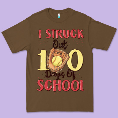 I Struck Out 100 Days Of School Premium Tee Designed By Maliassmallbusiness