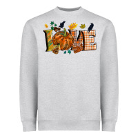 Heather Grey Fall love Heavyweight Sweatshirt - NancyCooperArtShop