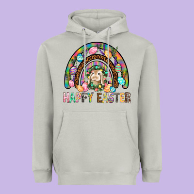 Happy Easter Rainbow Heavyweight Hoodie Designed By Bundleandbundleshop