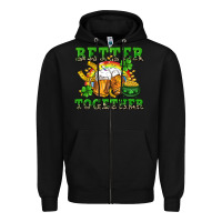 Black Better together St. Patrick's Day Zipper Hoodie - CowGirlArtShop