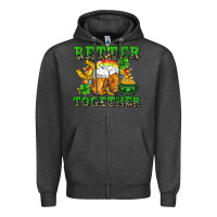 Charcoal Heather Better together St. Patrick's Day Zipper Hoodie - CowGirlArtShop