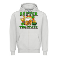 Dove Grey Better together St. Patrick's Day Zipper Hoodie - CowGirlArtShop