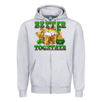 Heather Grey Better together St. Patrick's Day Zipper Hoodie - CowGirlArtShop
