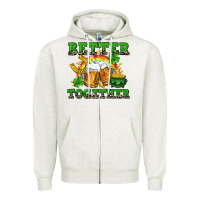 Oatmeal Heather Better together St. Patrick's Day Zipper Hoodie - CowGirlArtShop